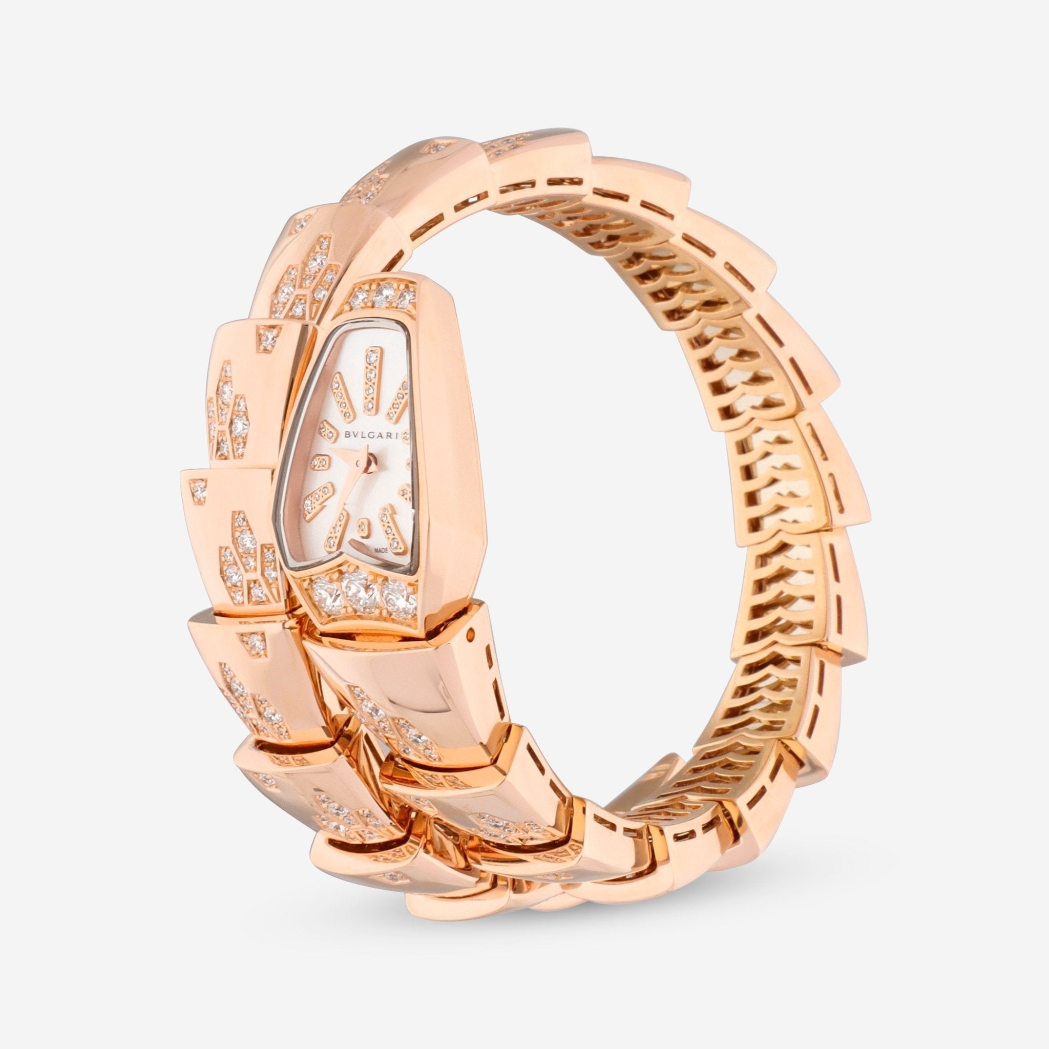 Bulgari Serpenti 18K Rose Gold Diamond Quartz Ladies Watch 101995 - THE SOLIST - Bulgari