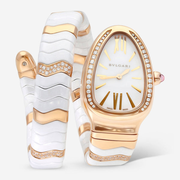 Bulgari Serpenti Spiga 18k Rose Gold Diamond 35mm Quartz Bulgari Serpenti Spiga 18k Rose Gold Diamond 35mm Quartz