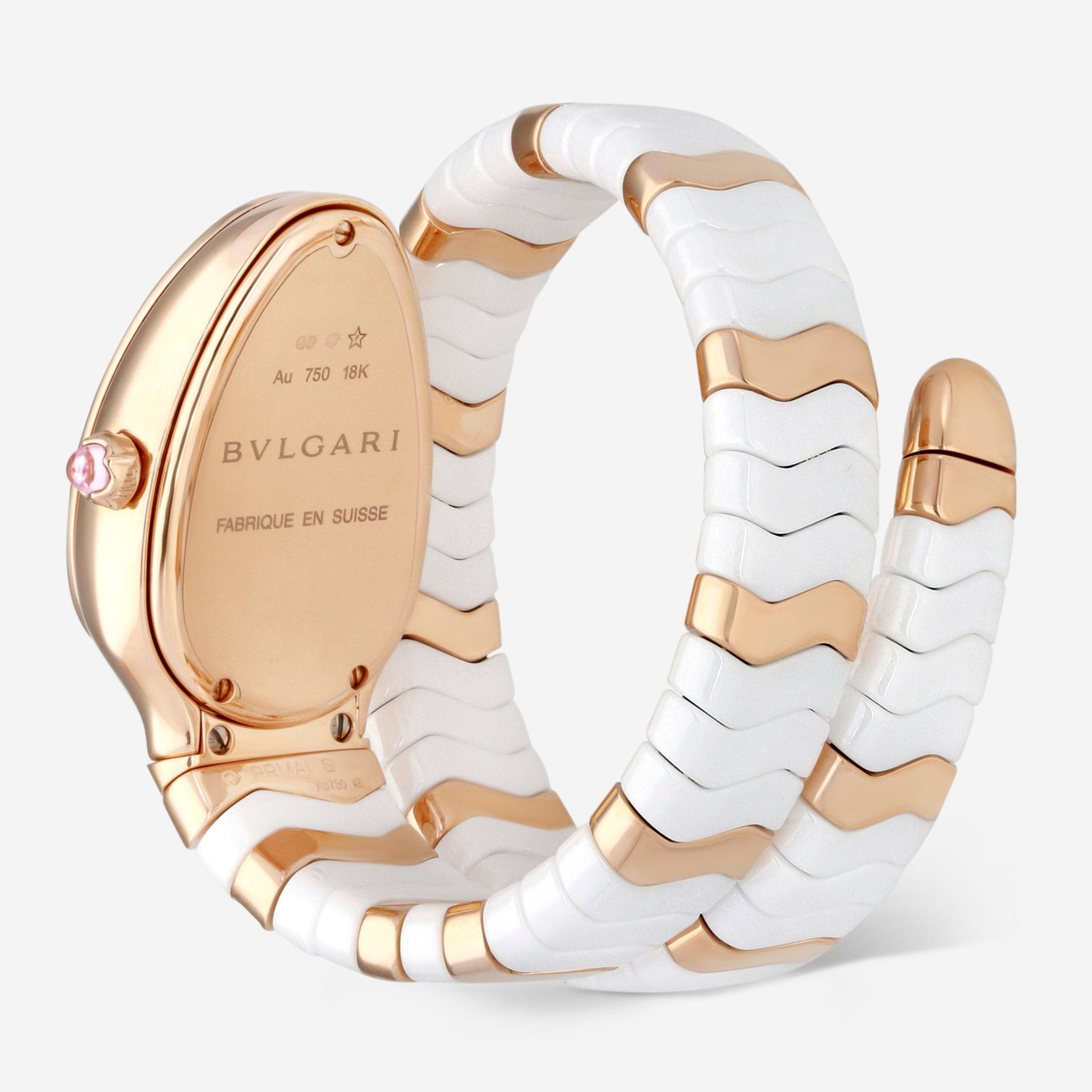 Bulgari Serpenti Spiga 18k Rose Gold Diamond 35mm Quartz Ladies