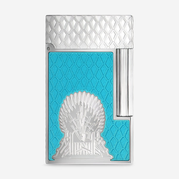 S.T. Dupont Ligne 2 Game of Thrones Icy Blue Palladium Plated Lacquer Lighter C16412