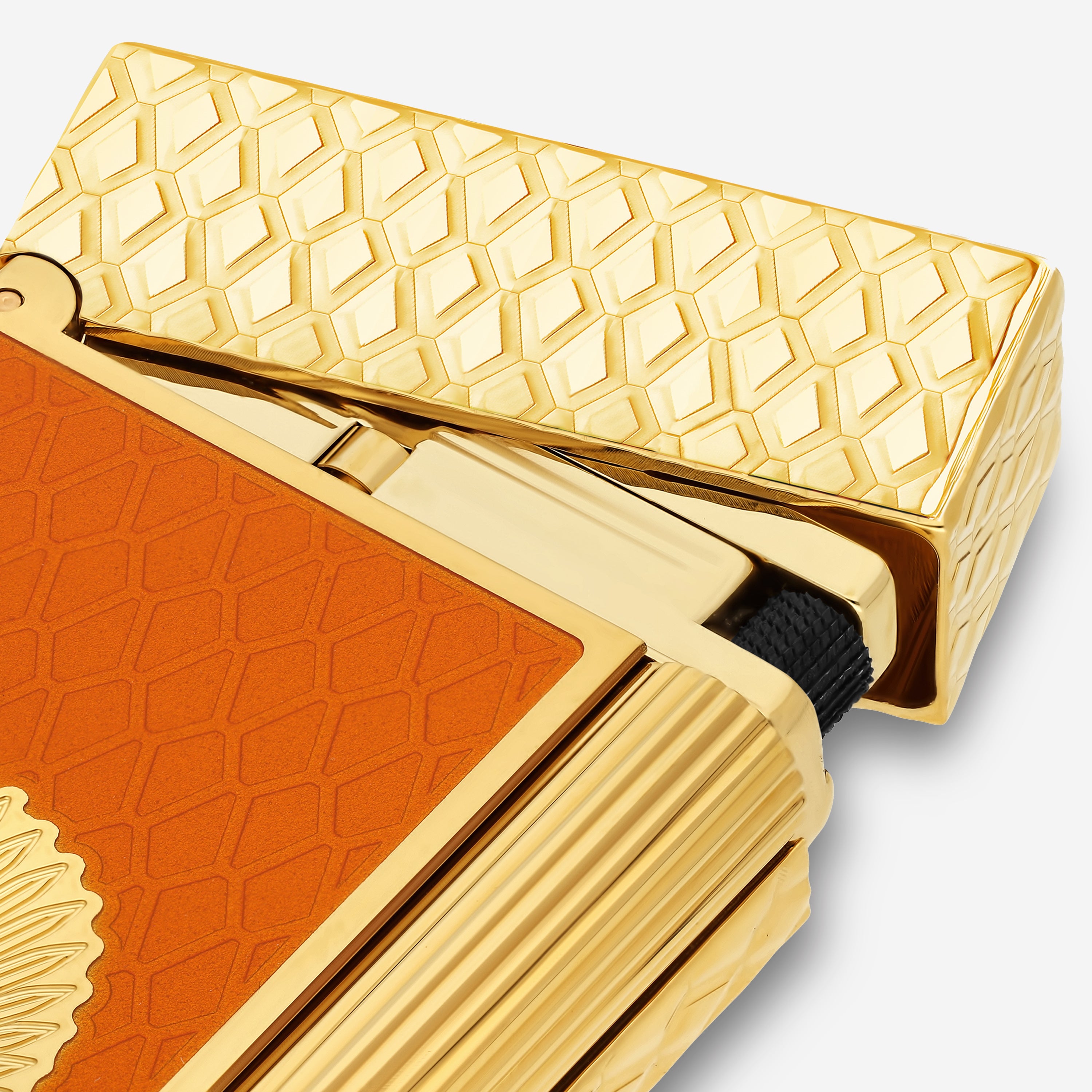 S.T. Dupont Ligne 2 Game of Thrones Fire Orange Yellow Gold Plated Lacquer Lighter C16413