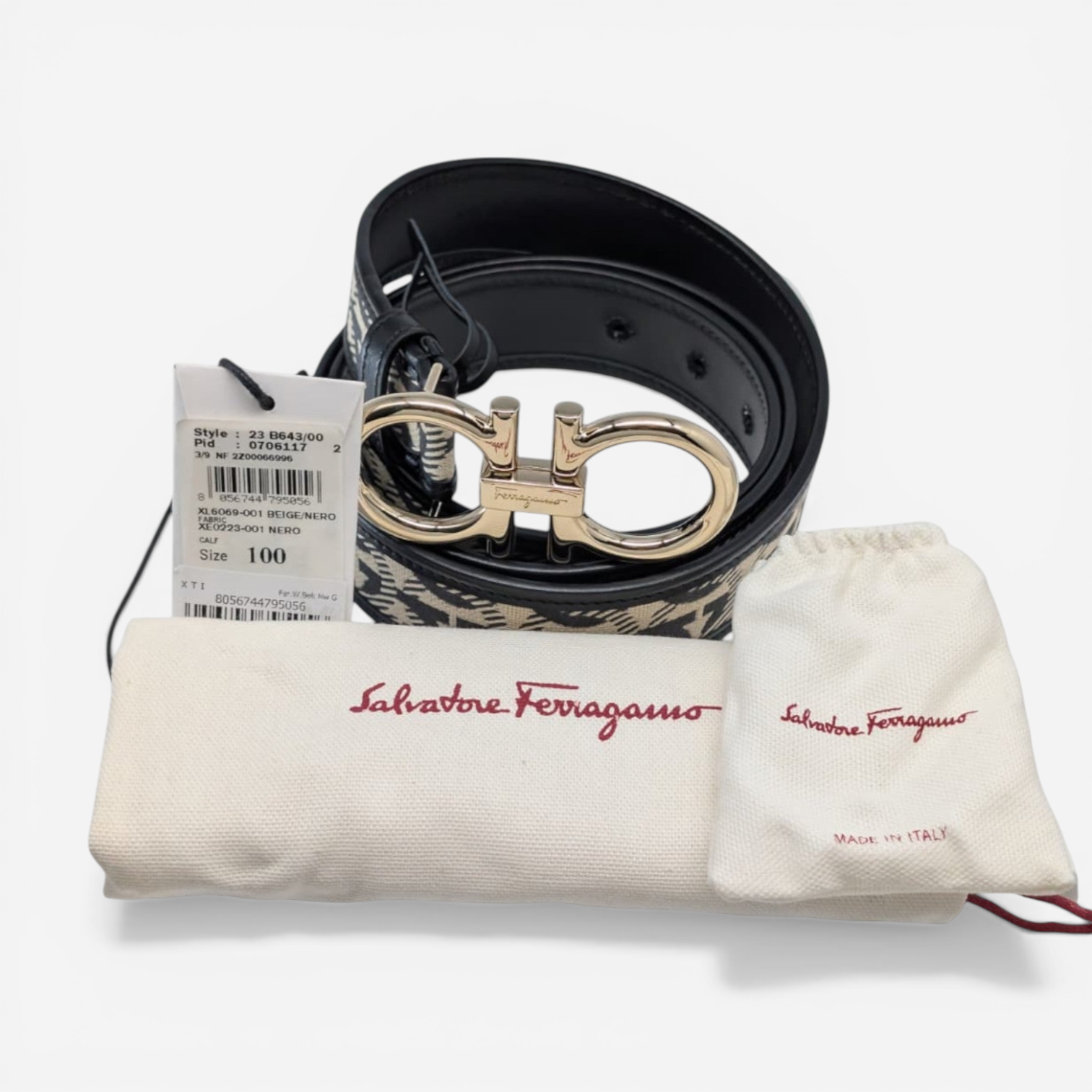 Salvatore Ferragamo 706117 Women's Double Gancini Belt Size 100 MSRP $550 - THE SOLIST