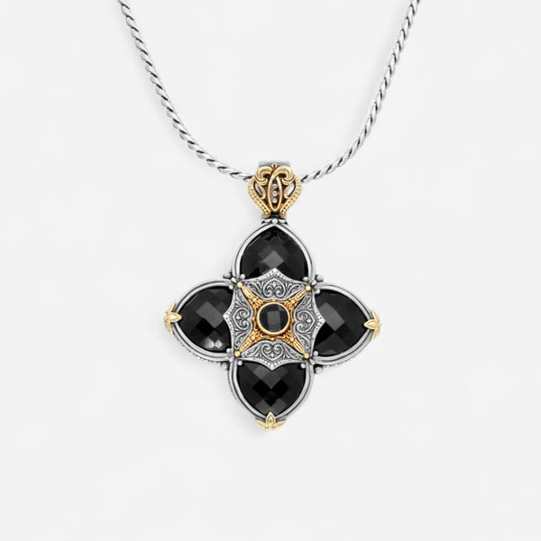 Konstantino 18K Yellow Gold & Sterling Silver Onyx Pendant MEMK5114-120-CUT