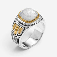 Konstantino Dome Sterling Silver & 18K Yellow Gold Mother of Pearl Ring Sz. 7 DKJ973-313-S7 - THE SOLIST