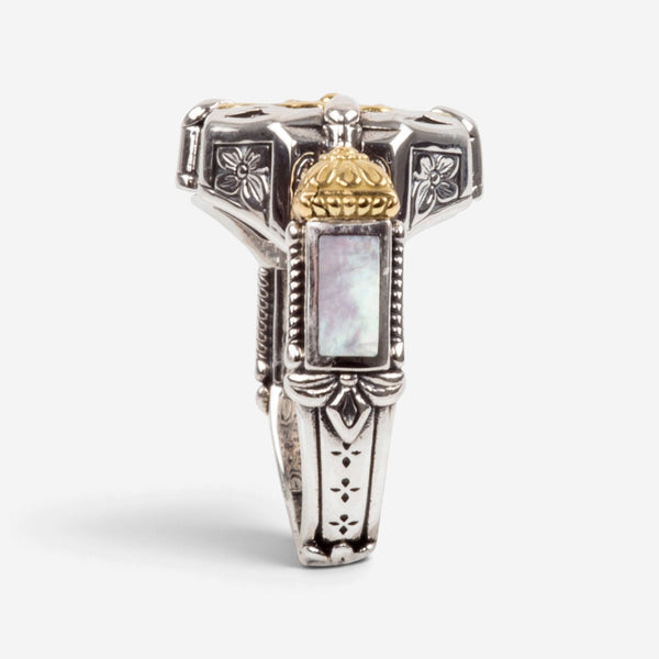 Konstantino Hestia Sterling Silver 18k Yellow Gold & MOP Ring Sz. 7 DMK2117-117-S7 - THE SOLIST