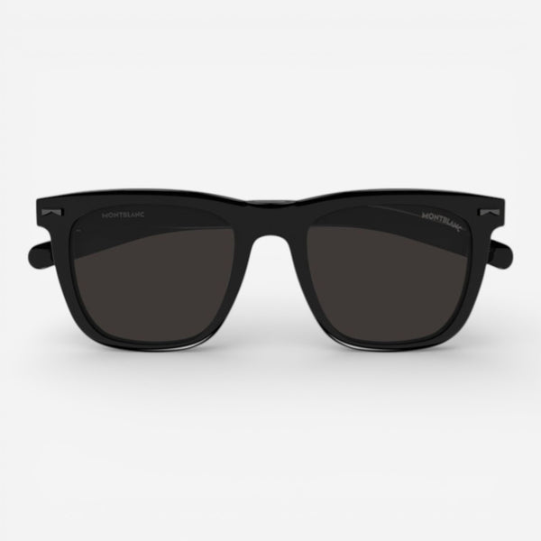 Montblanc Shiny Black & Grey Square Men's Sunglasses MB0226S006 - THE SOLIST