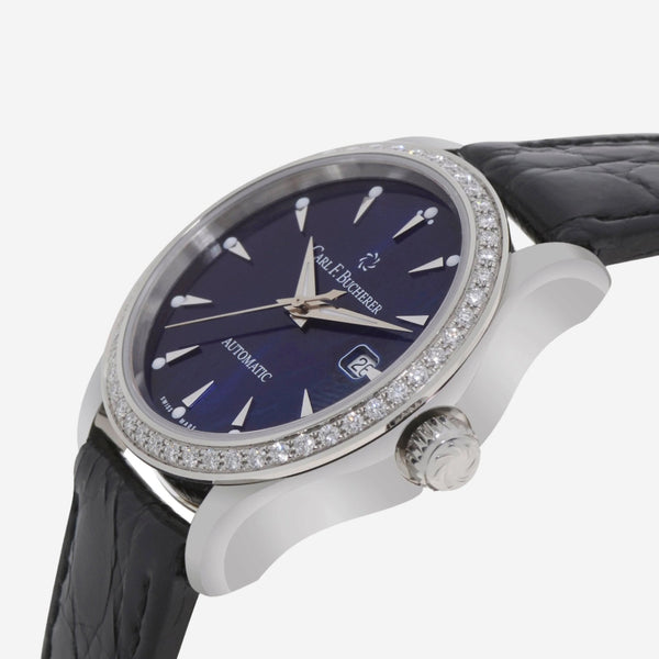 Carl F. Bucherer Manero AutoDate Diamond Blue Dial Stainless Steel Ladies Automatic Watch 00.10911.08.53.11 - THE SOLIST - Carl F. Bucherer