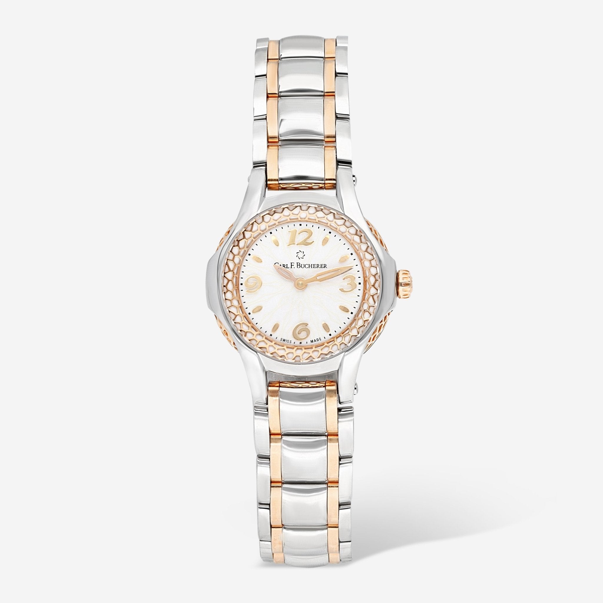 Carl F. Bucherer Pathos Princess Stainless Steel & 18K Rose Gold Quartz Ladies Watch 00.10520.07.26.21 - THE SOLIST - Carl F. Bucherer