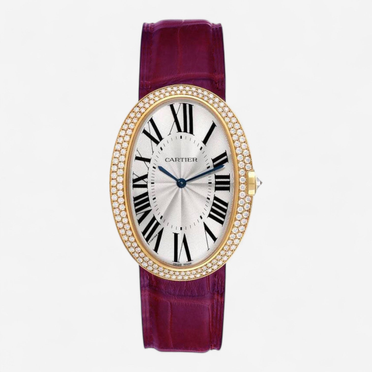 Cartier Baignoire 18K Yellow Gold Diamond Manual Wind Ladies Watch WB520022
