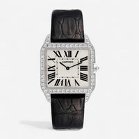 Cartier Santos Dumont 18K White Gold Diamond Manual Wind Ladies Watch WH100651