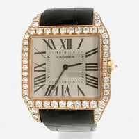 Cartier Santos Dumont 18K Rose Gold Diamond Manual Wind Unisex Watch WH100751
