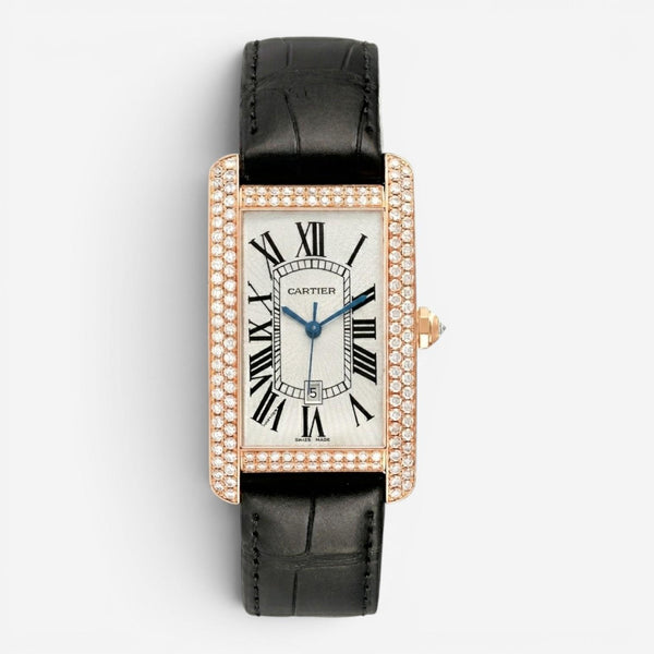 Cartier Tank Américaine 18K Rose Gold Diamond Automatic Ladies Watch WB704851