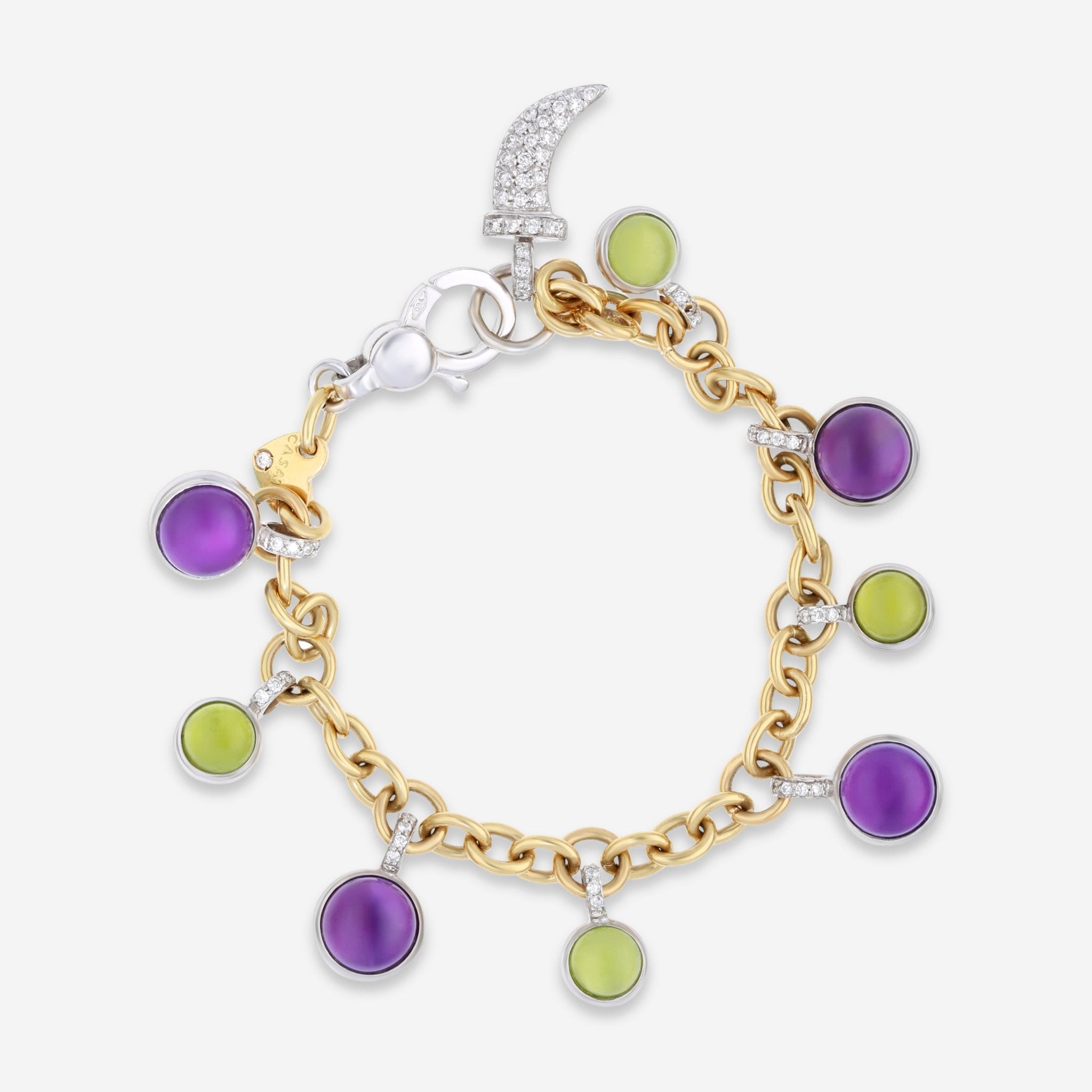 Casato 18K Gold, Diamond and Gemstone Charm Bracelet 211354 - THE SOLIST - Casato