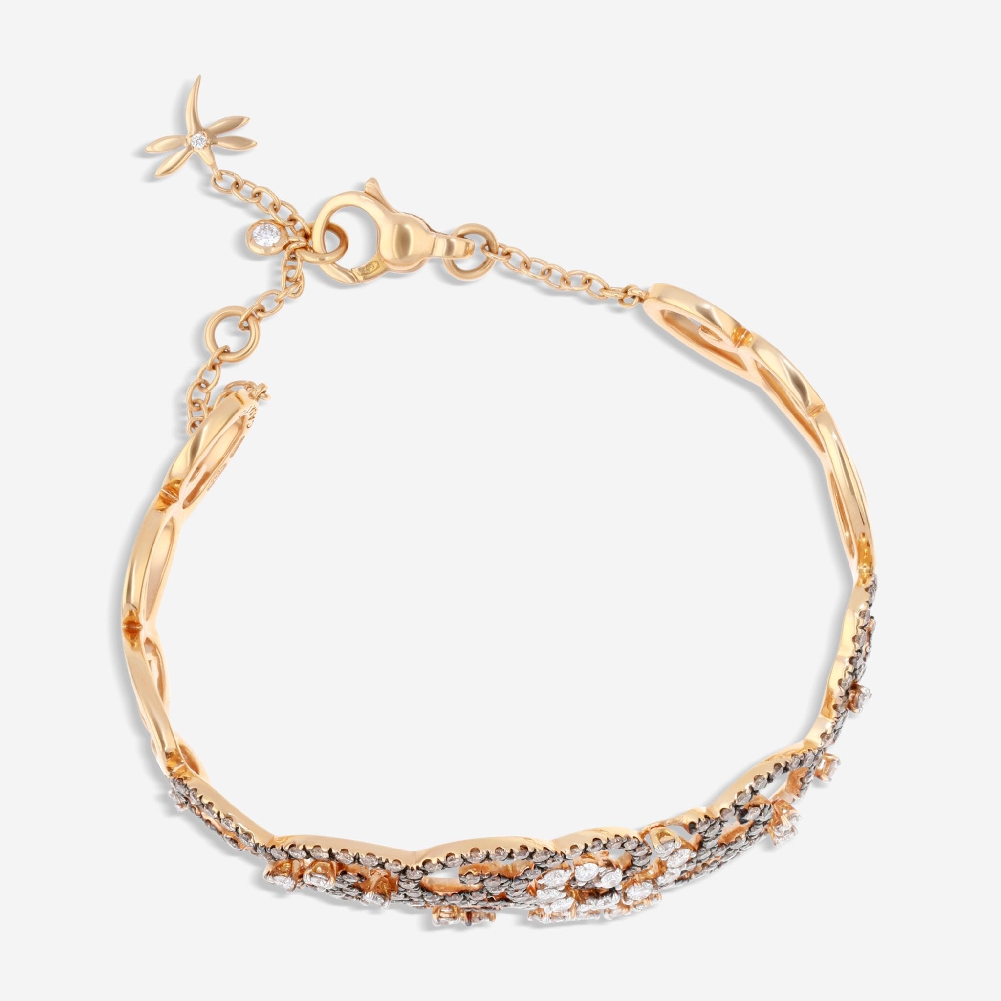 Casato 18K Yellow Gold and Diamond 3.12ct. tw. Chain Cuff Bracelet 424080 - THE SOLIST - Casato