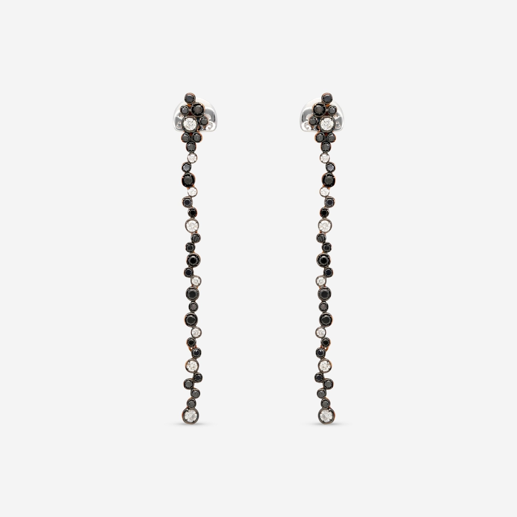 Casato 18K Yellow Gold, Black and White Diamond Duster Earrings 363653 - THE SOLIST - Casato