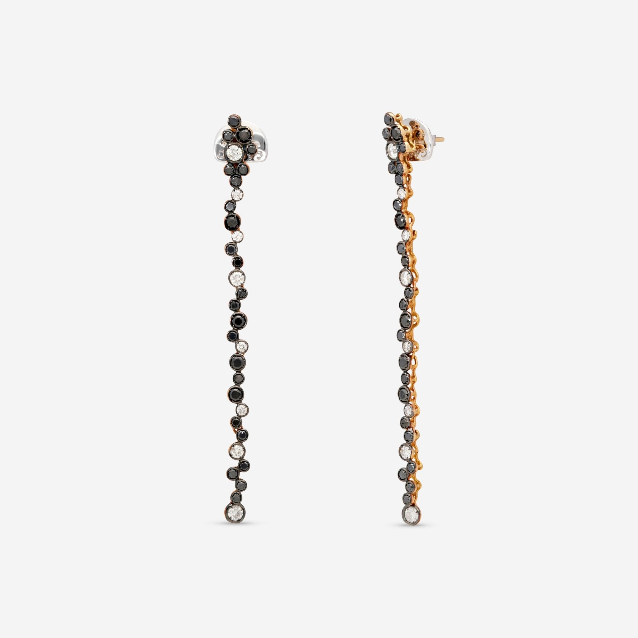 Casato 18K Yellow Gold, Black and White Diamond Duster Earrings 363653 - THE SOLIST - Casato