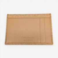 Salvatore Ferragamo 669404 Gancini Golden Leather Card Holder MSRP $280 - THE SOLIST