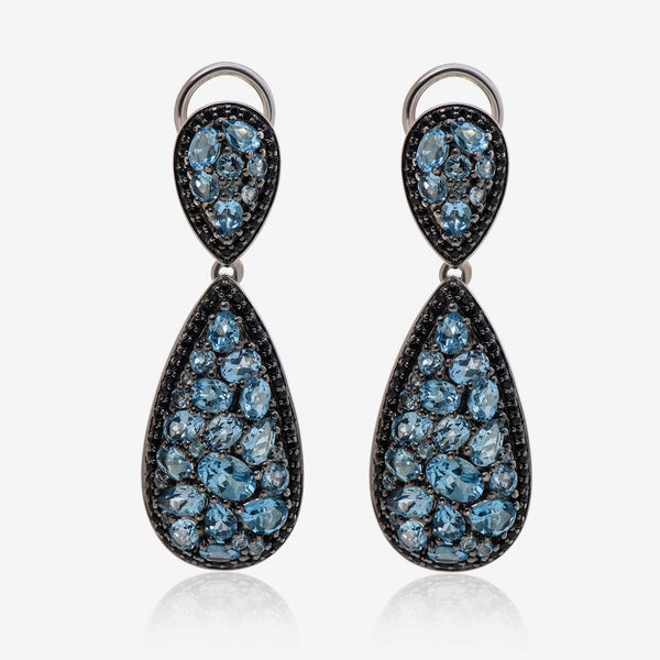 Charles Krypell Roxy Sterling Silver and 14K White Gold, Sapphire 0.87ct. tw. and Blue Topaz Drop Earrings 1 - 607 - RXBT - THE SOLIST - Charles Krypell