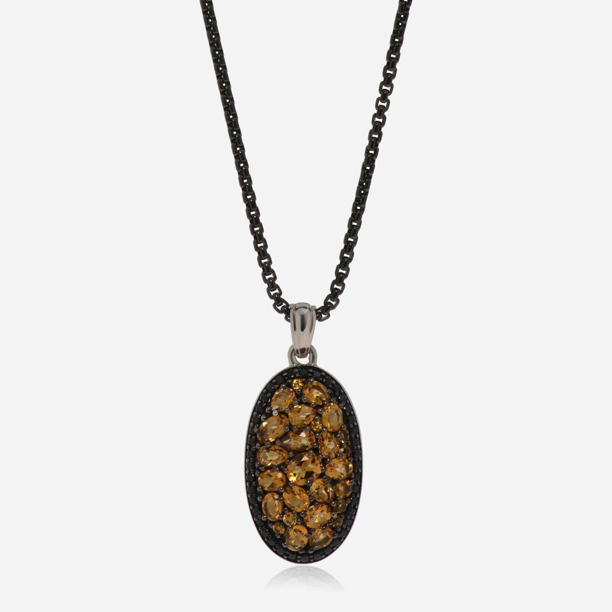 Charles Krypell Roxy Sterling Silver, Black Sapphire 0.62ct. tw. and Citrine Pendant Necklace 4 - 600 - RXC - THE SOLIST - Charles Krypell