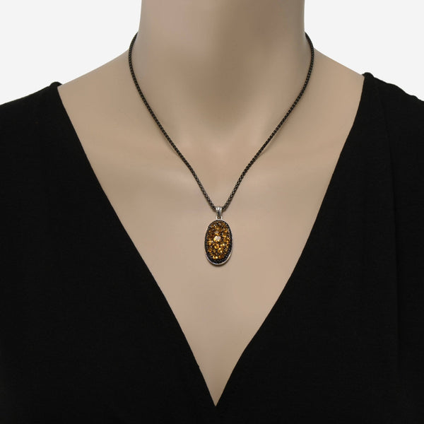 Charles Krypell Roxy Sterling Silver, Black Sapphire 0.62ct. tw. and Citrine Pendant Necklace 4 - 600 - RXC - THE SOLIST - Charles Krypell