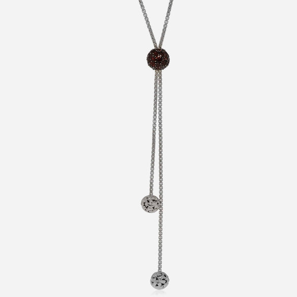 Charles Krypell Roxy Sterling Silver, Red Garnet Lariat Necklace 4 - 642 - RXGAR - THE SOLIST - Charles Krypell