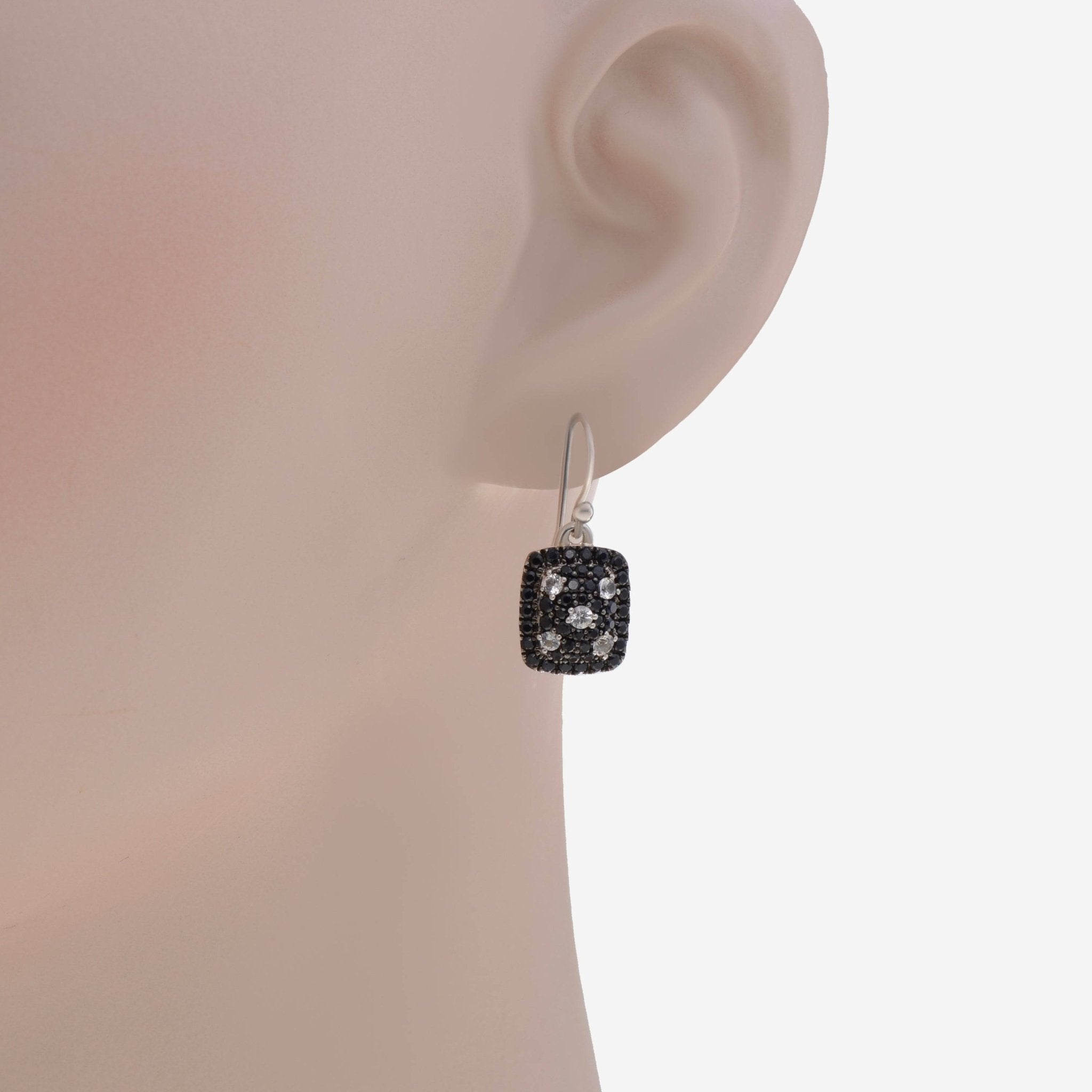 Charles Krypell Starlight Sterling Silver and Black and White Sapphire 1.75ct. tw. Drop Earrings 1 - 611 - STBSWS - THE SOLIST - Charles Krypell