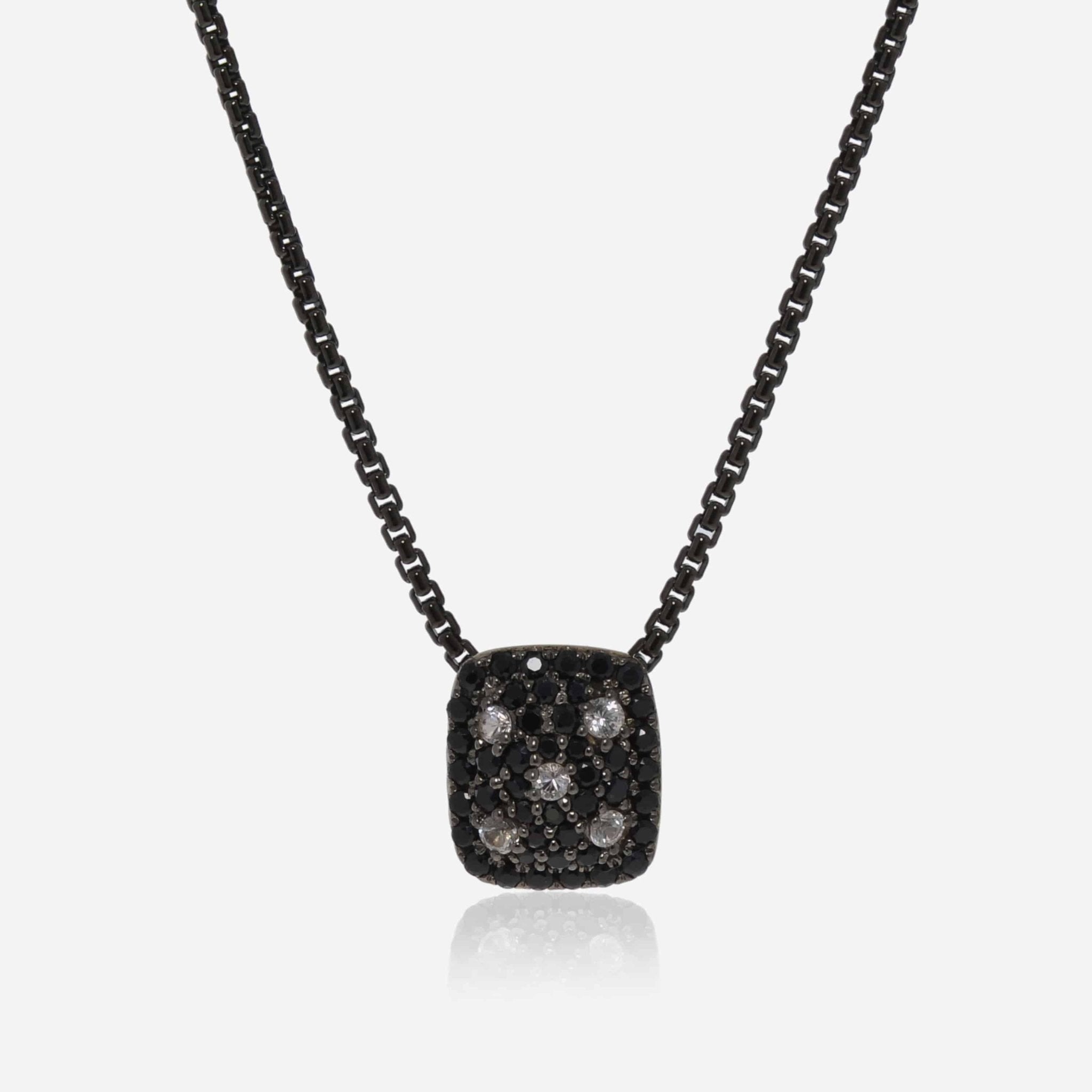 Charles Krypell Starlight Sterling Silver, Black and White Sapphire 0.92ct. tw. Pendant Necklace 4 - 611 - STBSWS - THE SOLIST - Charles Krypell