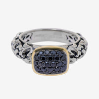 Charles Krypell Sterling Silver and 14k Yellow Gold, Black Diamond 0.65ct. tw. Ring Sz. 6.5 3 - 6507 - SBLKP - THE SOLIST - Charles Krypell