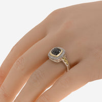 Charles Krypell Sterling Silver and 18K Yellow Gold, Black Diamond 0.35ct. tw. and White Diamond Band Ring 3 - 6463 - SBLKP - THE SOLIST - Charles Krypell