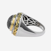 Charles Krypell Sterling Silver and 18K Yellow Gold, Black Diamond 0.90ct. tw. and White Diamond Statement Ring 3 - 6425 - SBLKP - THE SOLIST - Charles Krypell