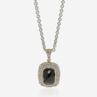 Charles Krypell Sterling Silver and 18K Yellow Gold, Black Spinel and White Diamond 0.35ct. tw. Pendant Necklace 4 - 6512 - SSPNLD - THE SOLIST - Charles Krypell