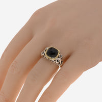 Charles Krypell Sterling Silver and 18K Yellow Gold, Black Spinel Band Ring 3 - 6628 - SSPNL - THE SOLIST - Charles Krypell