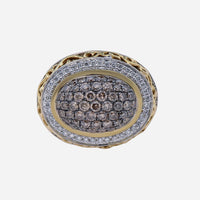 Charles Krypell Sterling Silver and 18K Yellow Gold, Brown and White Diamond 1.05ct. tw. Statement Ring Sz. 6.5 3 - 6425 - SBLKP - THE SOLIST - Charles Krypell