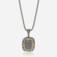 Charles Krypell Sterling Silver and 18k Yellow Gold, Brown and White Diamond 1.27ct. tw. Pendant Necklace 4 - 6442 - SBRP - THE SOLIST - Charles Krypell