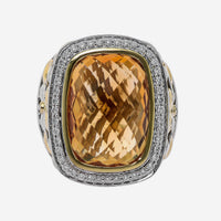 Charles Krypell Sterling Silver and 18k Yellow Gold, Citrine and Diamond 0.40ct. tw. Ring Sz. 6.75 3 - 6512 - SCD - THE SOLIST - Charles Krypell