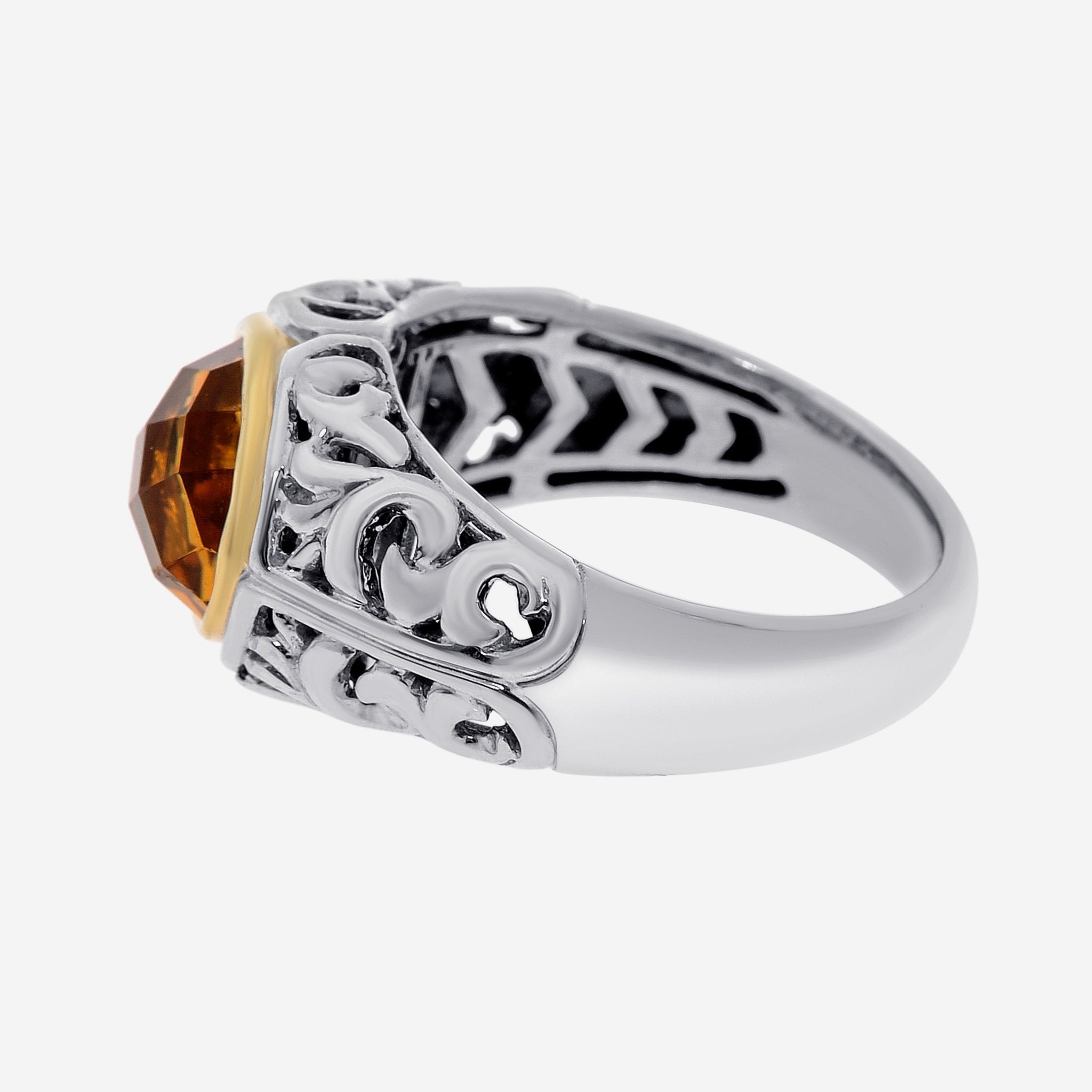 Charles Krypell Sterling Silver and 18K Yellow Gold, Citrine Band Ring Sz. 6.75 3 - 6619 - SC - THE SOLIST - Charles Krypell