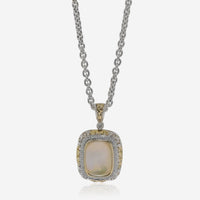 Charles Krypell Sterling Silver and 18K Yellow Gold, White Mother of Pearl and White Diamond 0.35ct. tw. Pendant Necklace 4 - 6512 - SWMPD - THE SOLIST - Charles Krypell