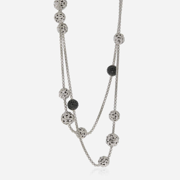 Charles Krypell Sterling Silver, Black Sapphire 7.10ct. tw. Station Necklace 4 - 6834 - SBS - THE SOLIST - Charles Krypell