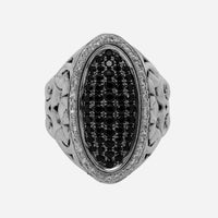 Charles Krypell Sterling Silver, White Sapphire and Black Sapphire 1.15ct. tw. Statement Ring 3 - 6809 - SBSWS - THE SOLIST - Charles Krypell