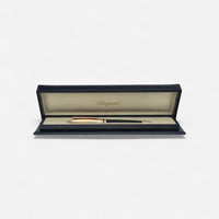 Chopard Brescia Black Leather Rose Gold-Plated Metal Ballpoint Pen 95013-0388