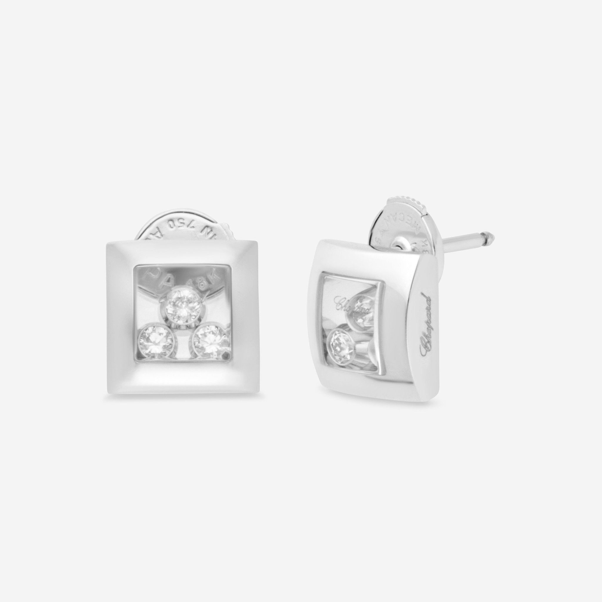 Chopard Happy Curves 18K White Gold Diamond Stud Earrings 839224 - 1001 - THE SOLIST - Chopard