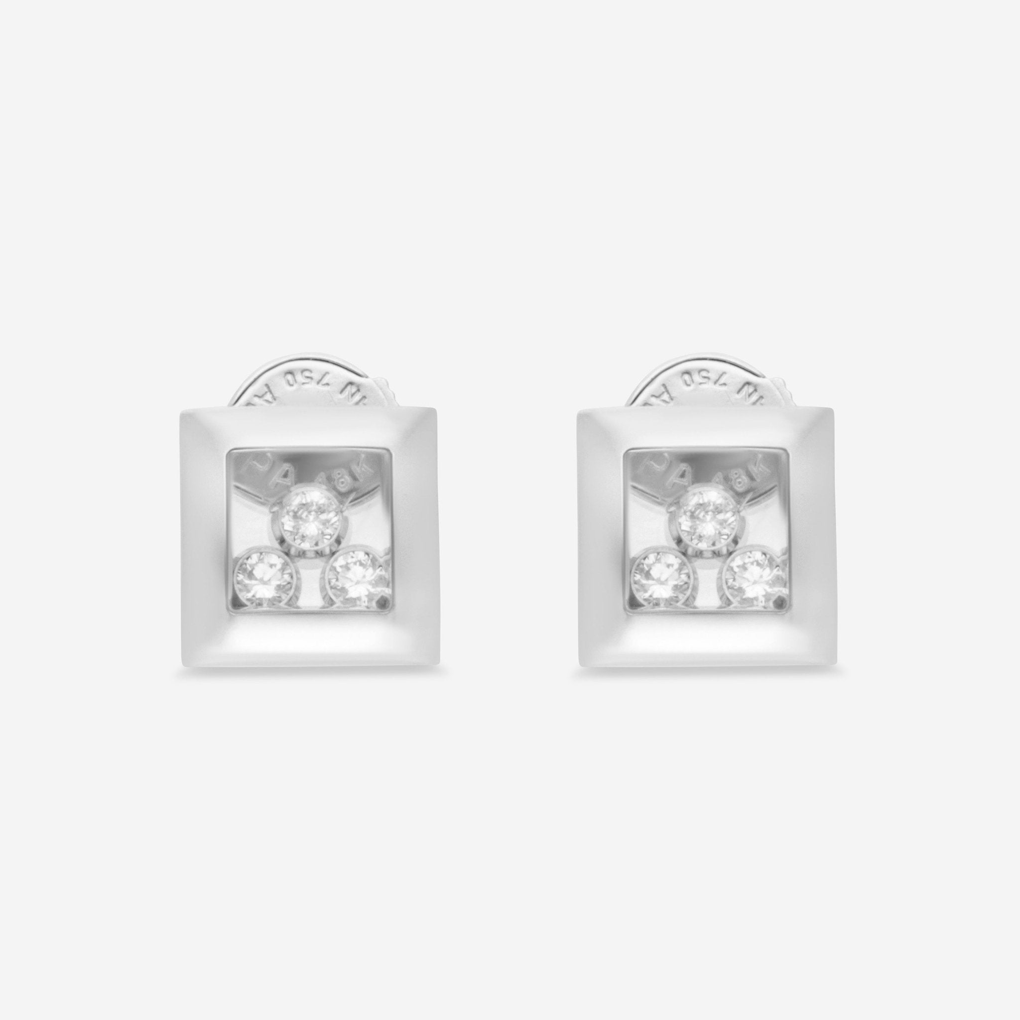 Chopard Happy Curves 18K White Gold Diamond Stud Earrings 839224 - 1001 - THE SOLIST - Chopard