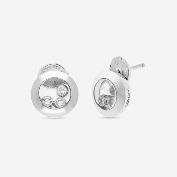 Chopard Happy Curves 18K White Gold Diamond Stud Earrings 839562 - 1001 - THE SOLIST - Chopard