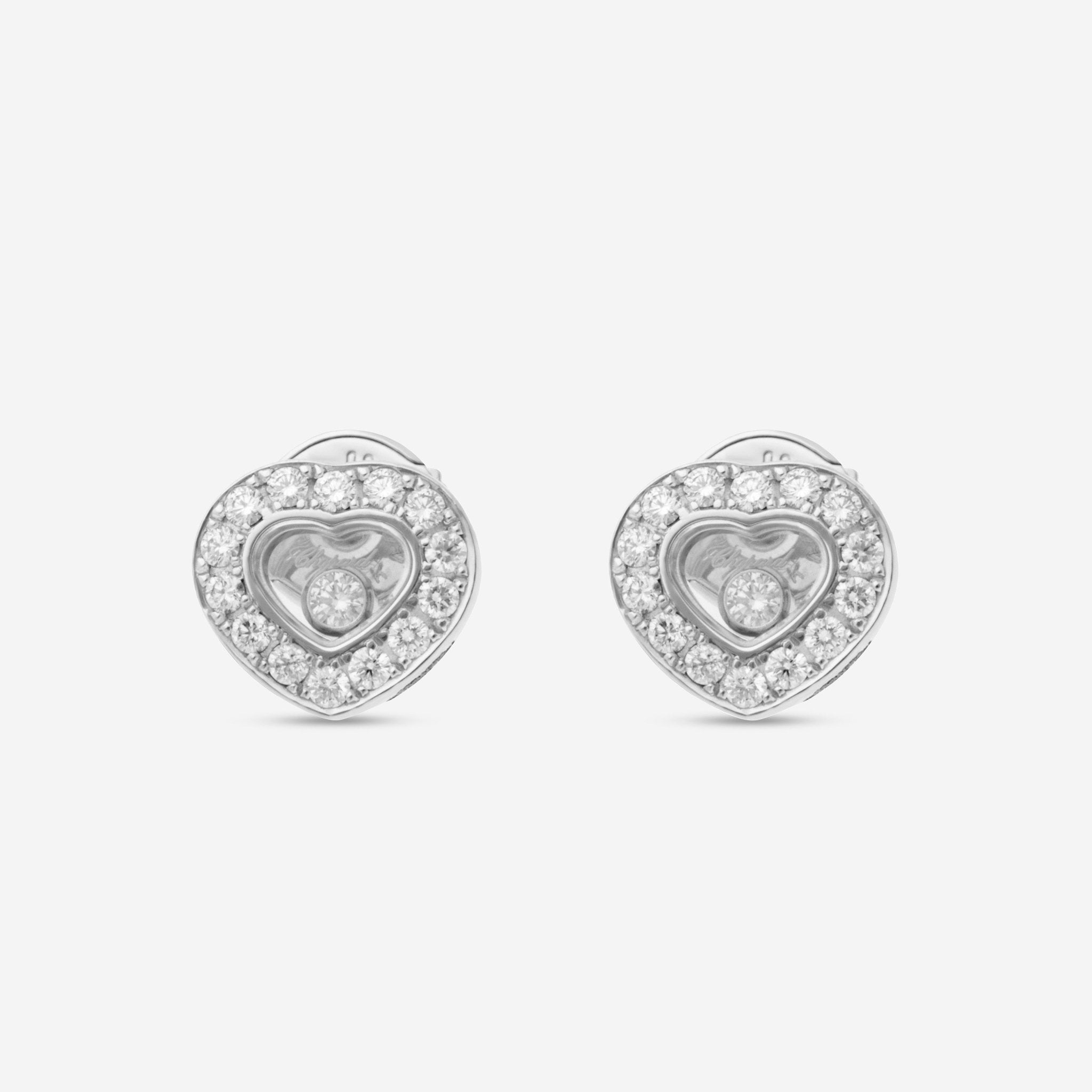 Chopard Happy Diamonds Icons 18K White Gold Diamond Stud Earrings 831084 - 1001 - THE SOLIST - Chopard