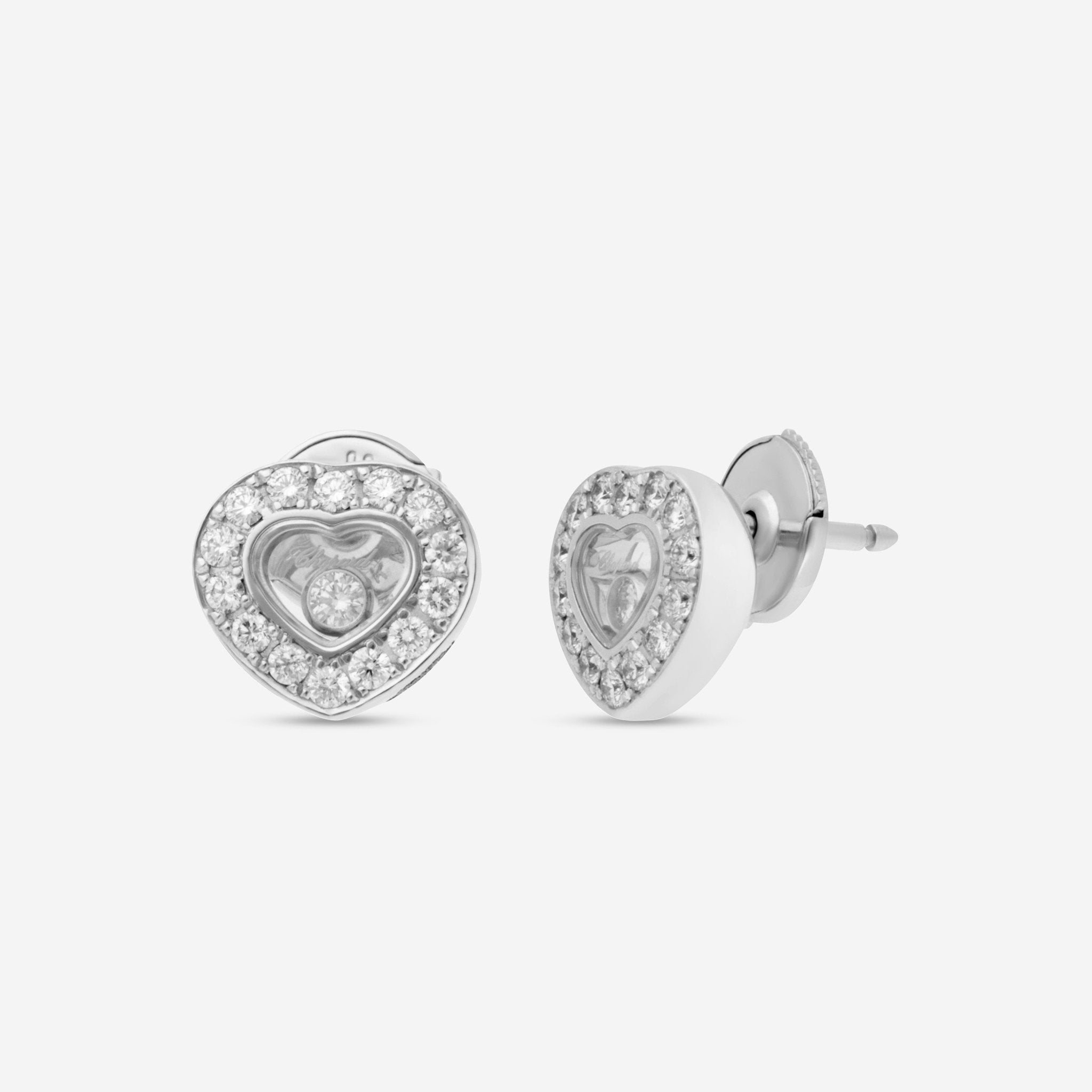 Chopard Happy Diamonds Icons 18K White Gold Diamond Stud Earrings 831084 - 1001 - THE SOLIST - Chopard