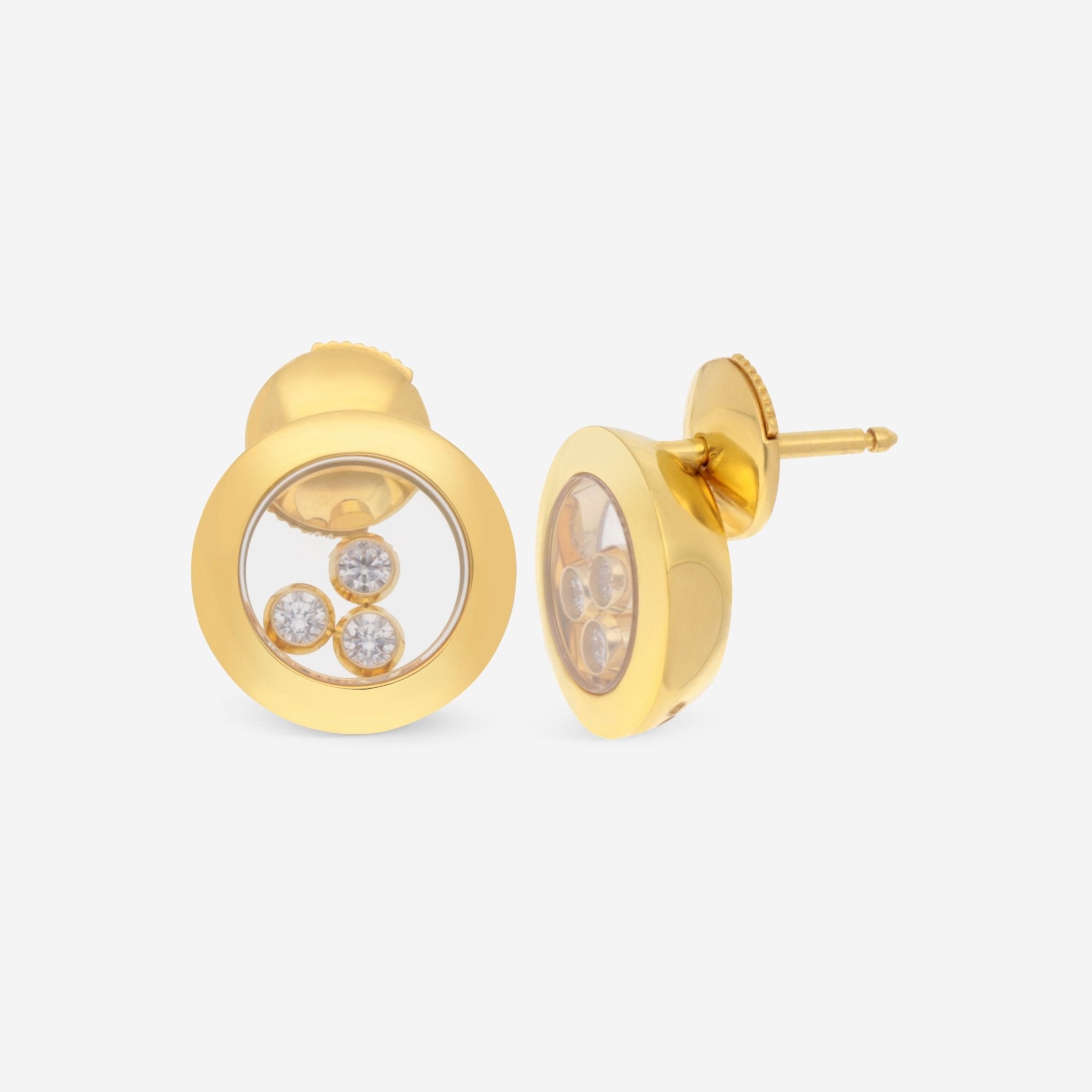 Chopard Happy Diamonds Icons 18K Yellow Gold Diamond Stud Earrings 83A018 - 0001 - THE SOLIST - Chopard