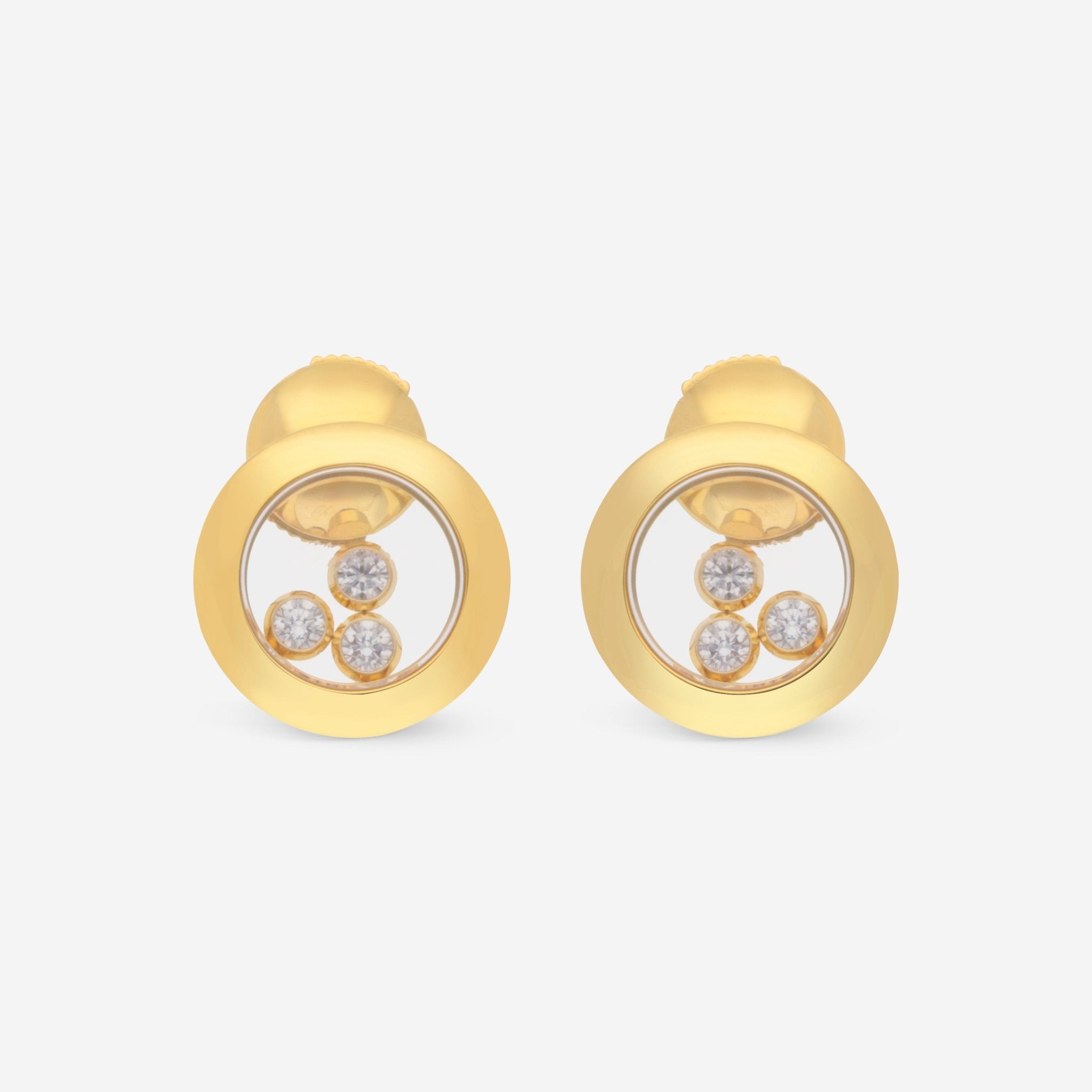 Chopard Happy Diamonds Icons 18K Yellow Gold Diamond Stud Earrings 83A018 - 0001 - THE SOLIST - Chopard