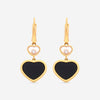 Chopard Happy Hearts 18K Rose Gold Diamond and Onyx Drop Earrings 837482 - 5210 - THE SOLIST - Chopard