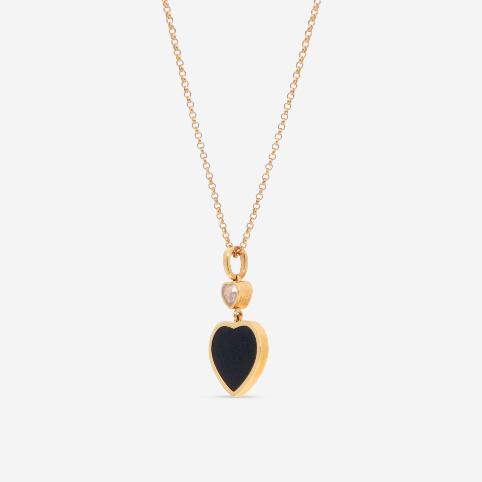 Chopard Happy Hearts 18K Rose Gold Diamond & Onyx Pendant Necklace 797482 - 5201 - THE SOLIST - Chopard