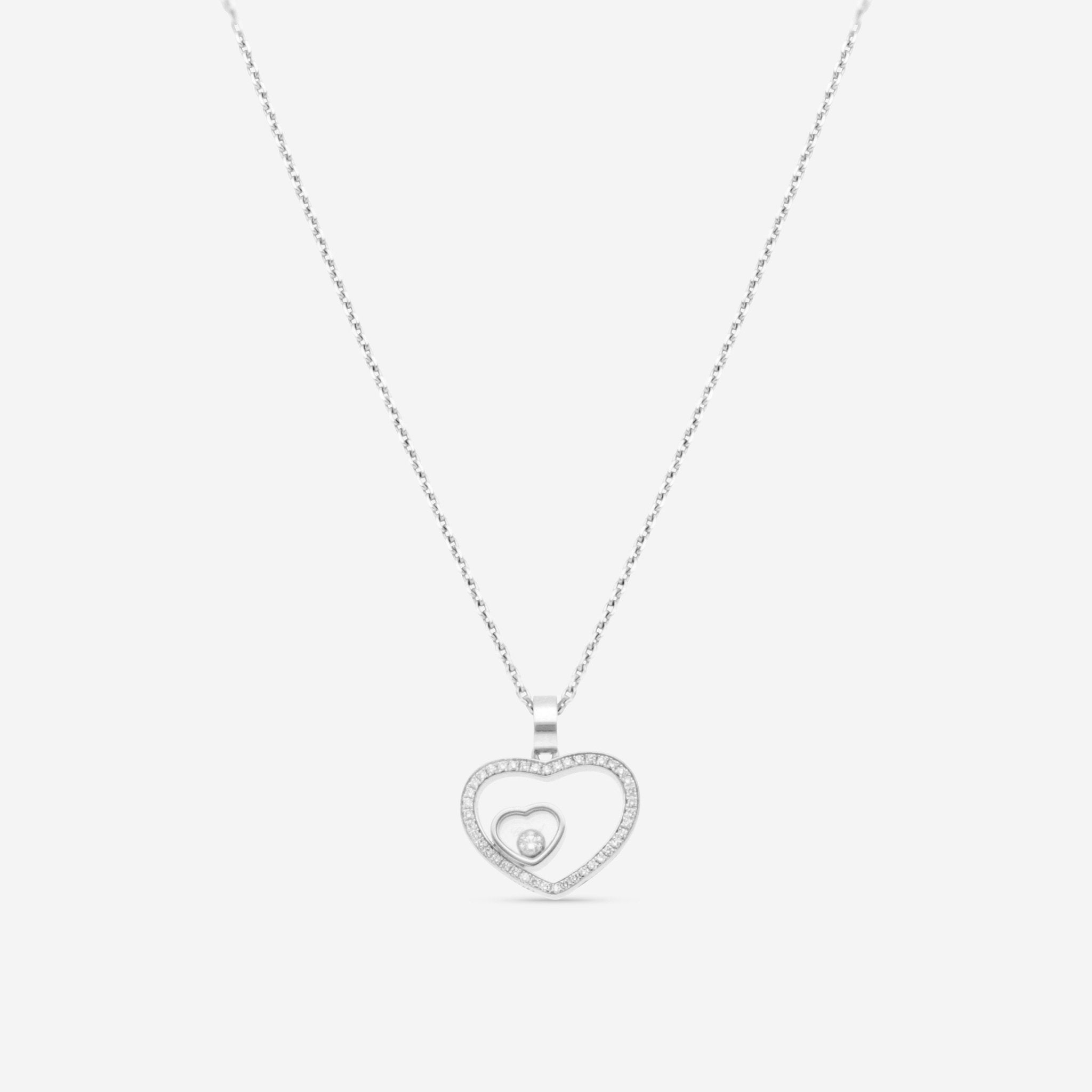 Chopard Happy Hearts 18K White Gold Diamond Pendant Necklace 797482 - 1002 - THE SOLIST - Chopard